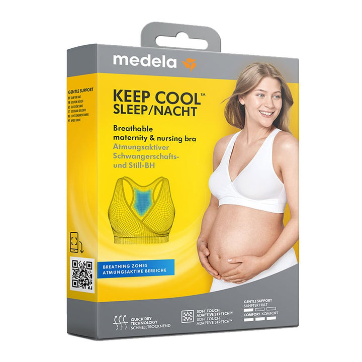 Medela Keep Cool Nat-BH, åndbar graviditets- og amme-BH, Hvid - Buump - Amme-bh - Medela