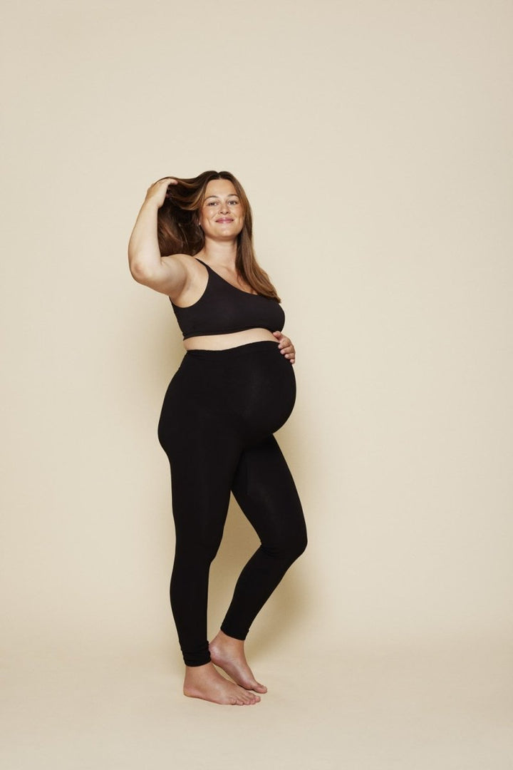Momkind Belly support leggings, økologisk bambus, sort#MomkindClothingBuump