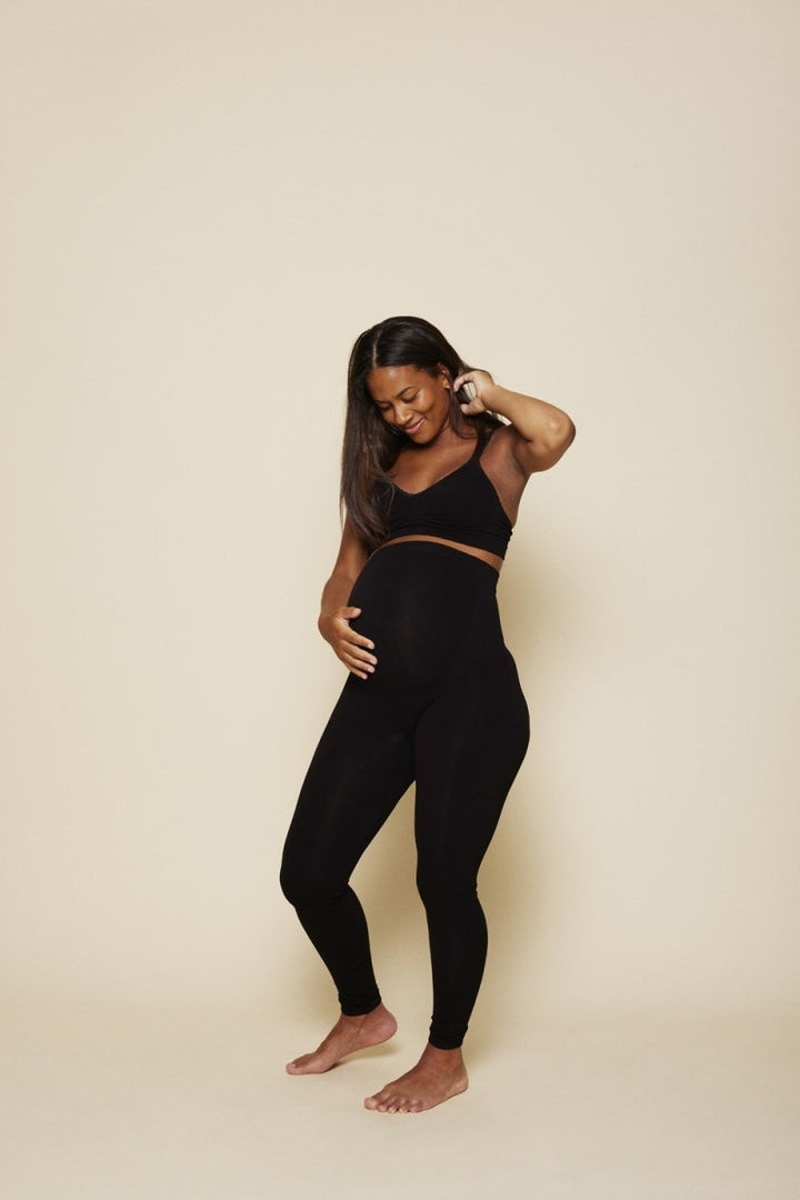 Momkind Belly support leggings, økologisk bambus, sort#MomkindClothingBuump
