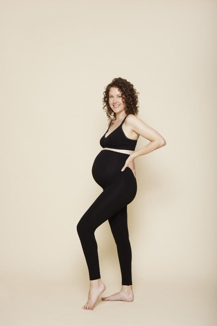 Momkind Belly support leggings, økologisk bambus, sort#MomkindClothingBuump