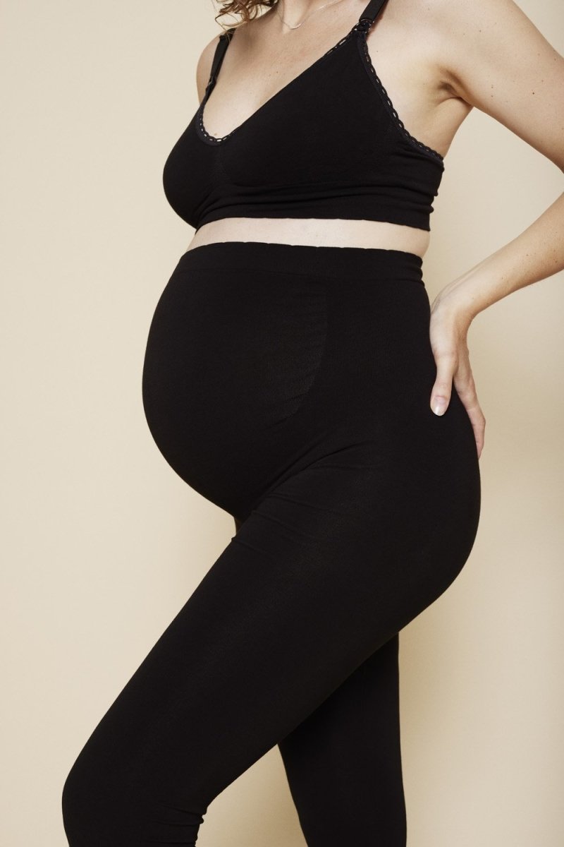 Momkind Belly support leggings, økologisk bambus, sort#MomkindClothingBuump