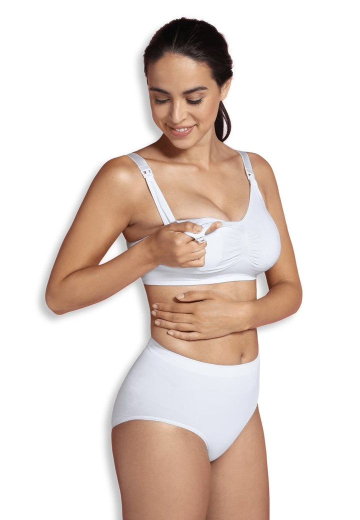Carriwell Seamless Padded graviditets- og amme-bh med indlæg, hvid - Buump - Amme-bh - Carriwell