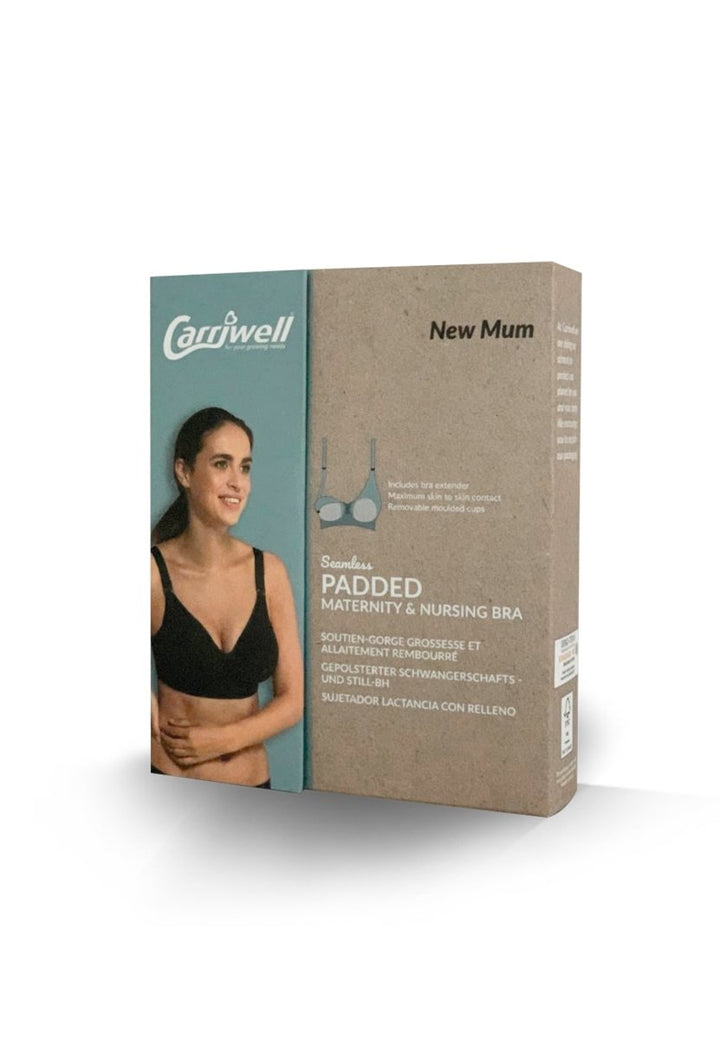 Carriwell Seamless Padded graviditets- og amme-bh med indlæg, hvid - Buump - Amme-bh - Carriwell