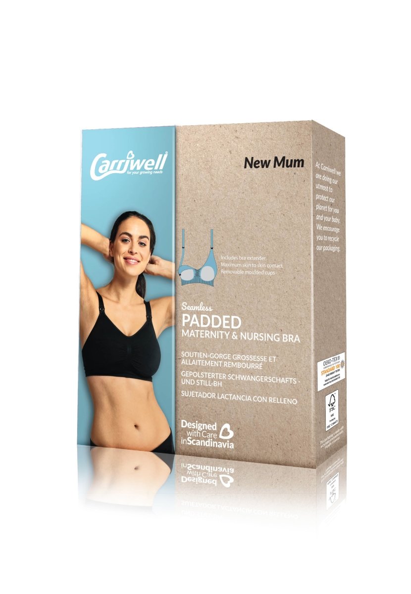 Carriwell Seamless Padded graviditets- og amme-bh med indlæg, hvid - Buump - Amme-bh - Carriwell