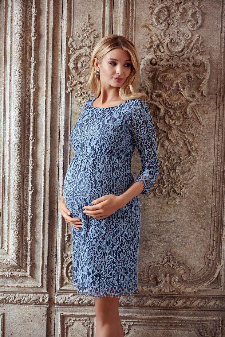Clemmence blondekjole til gravide fra Tiffany Rose (blå)