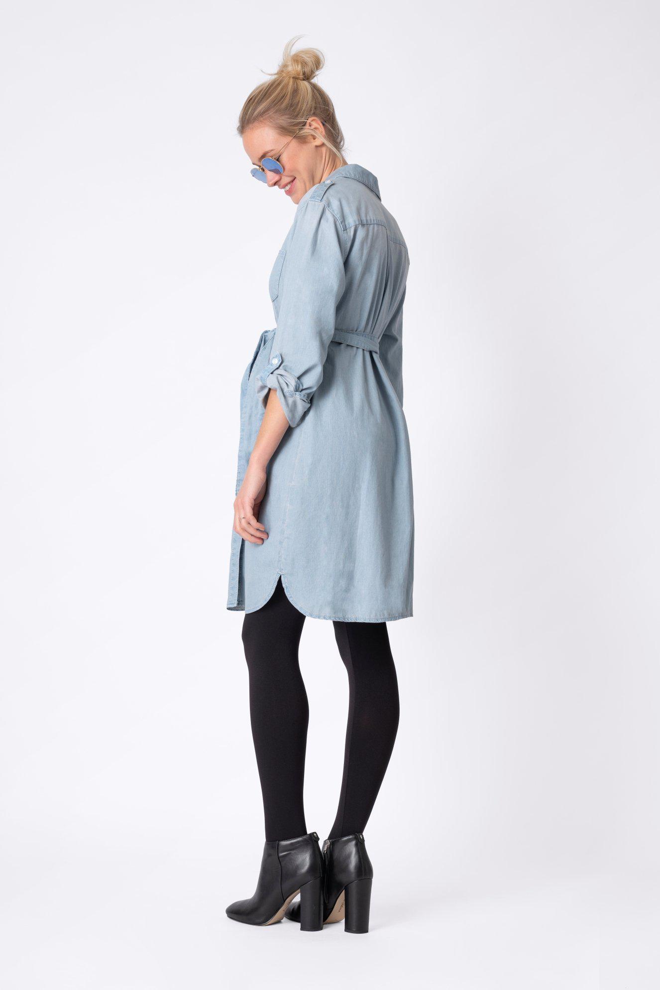 Justine denim dress-Dress-Seraphine-Expectations Copenhagen - pregnant fashion - expecting in style