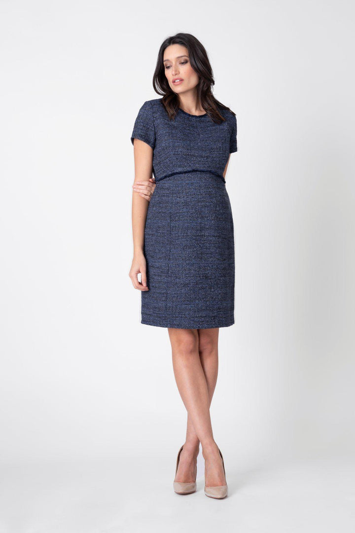 Kiara A Line tweed dress-Dress-Seraphine-Expectations Copenhagen - pregnant fashion - expecting in style