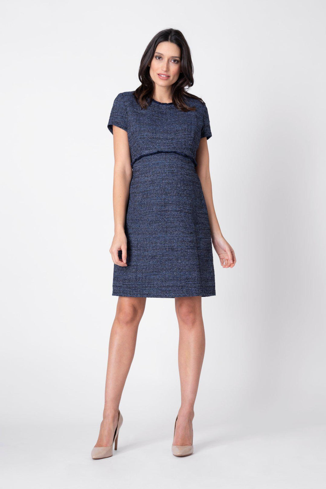 Kiara A Line tweed dress-Dress-Seraphine-Expectations Copenhagen - pregnant fashion - expecting in style