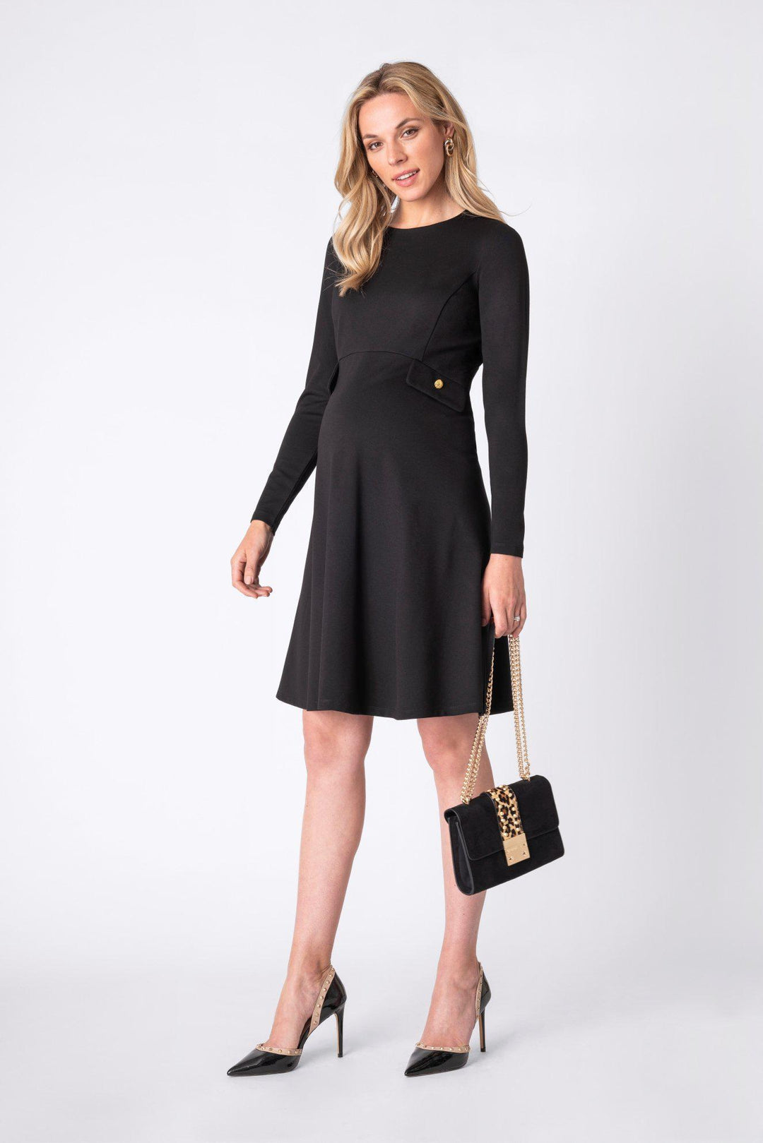 Lyanna Fit and Flare jersey dress-Dress-Seraphine-Expectations Copenhagen - pregnant fashion - expecting in style