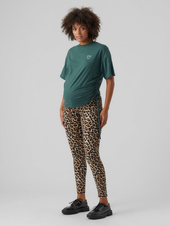 Mamalicious väntande leggings, 2-pack djurtryck/svart, MLSanni