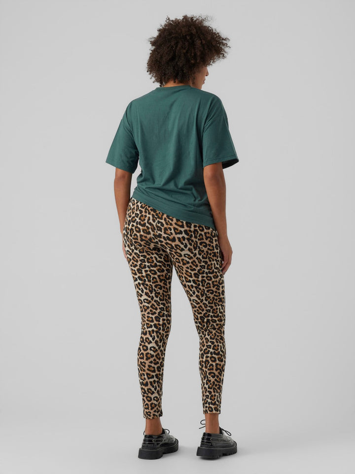 Mamalicious väntande leggings, 2-pack djurtryck/svart, MLSanni