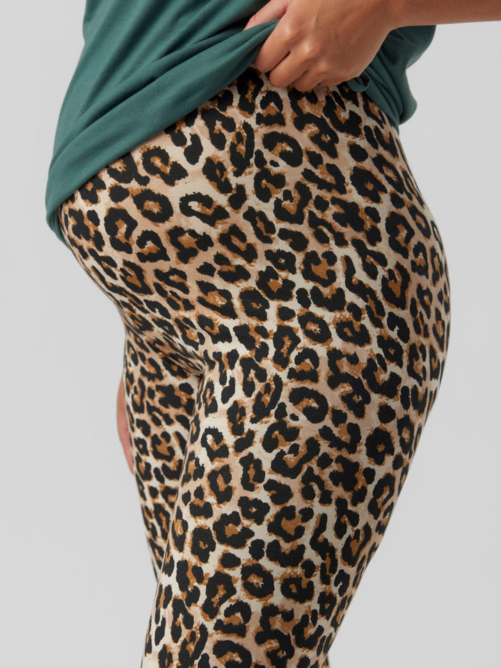 Mamalicious väntande leggings, 2-pack djurtryck/svart, MLSanni