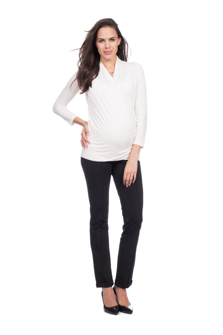 Melanie Mock Wrap shirt-Shirt-Seraphine-Expectations Copenhagen - pregnant fashion - expecting in style