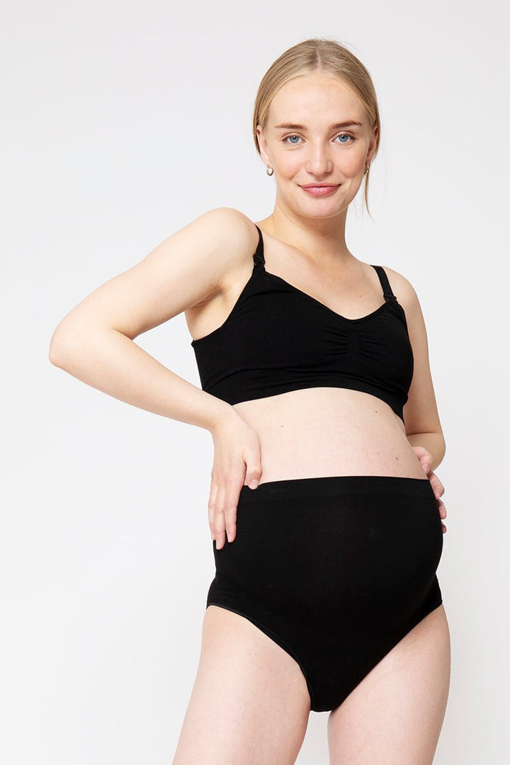 Milker Bianca ventetrusser med høj talje i blød økologisk bambus, sort - Buump - Lingerie - Milker